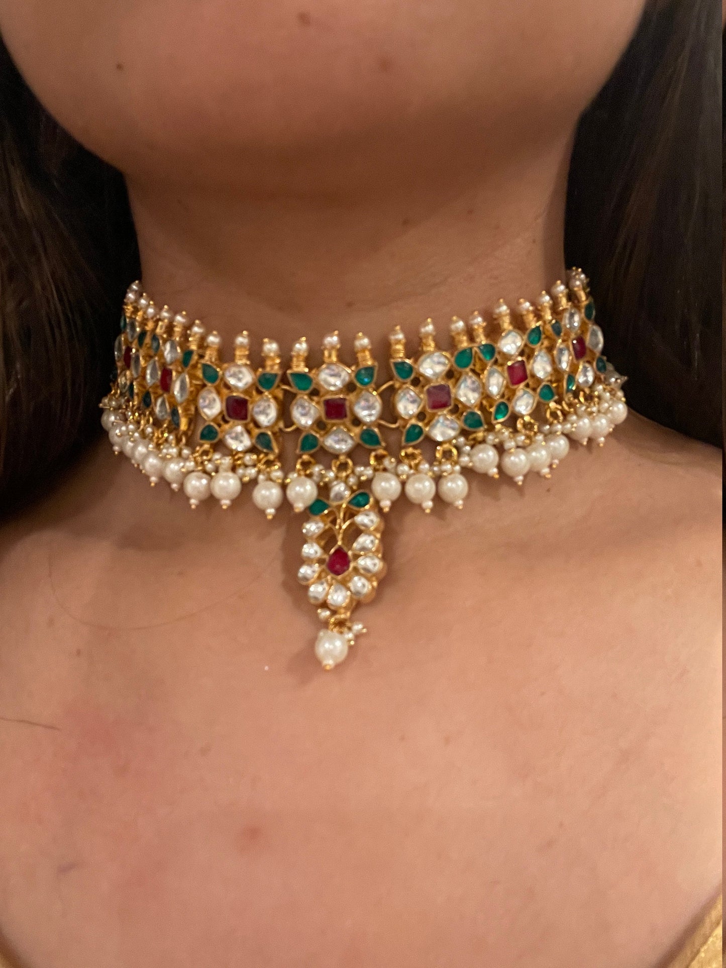 Pachi Kundan Kemp Necklace