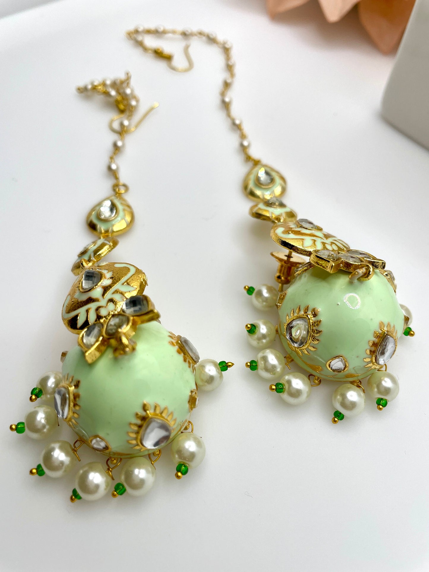 Pendientes Meenakari/Joyería india/Jhumki largo/Jhumka indio/Joyería Punjabi/Pendiente Kundan/Joyería Meenakari/Joyería india nupcial/Mehendi