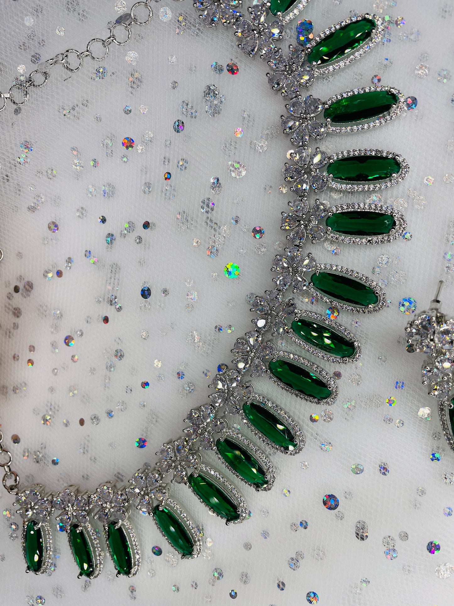 Green Emerald CZ Necklace