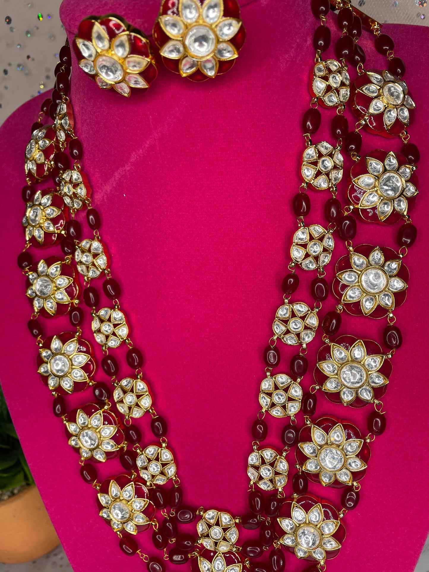 Joyería Sabyasachi/Conjunto kundan de oro/Collar verde Meenakari/Collar largo Polki/Joyería Polki/Joyería de boda india/Diamante kundan jhumka