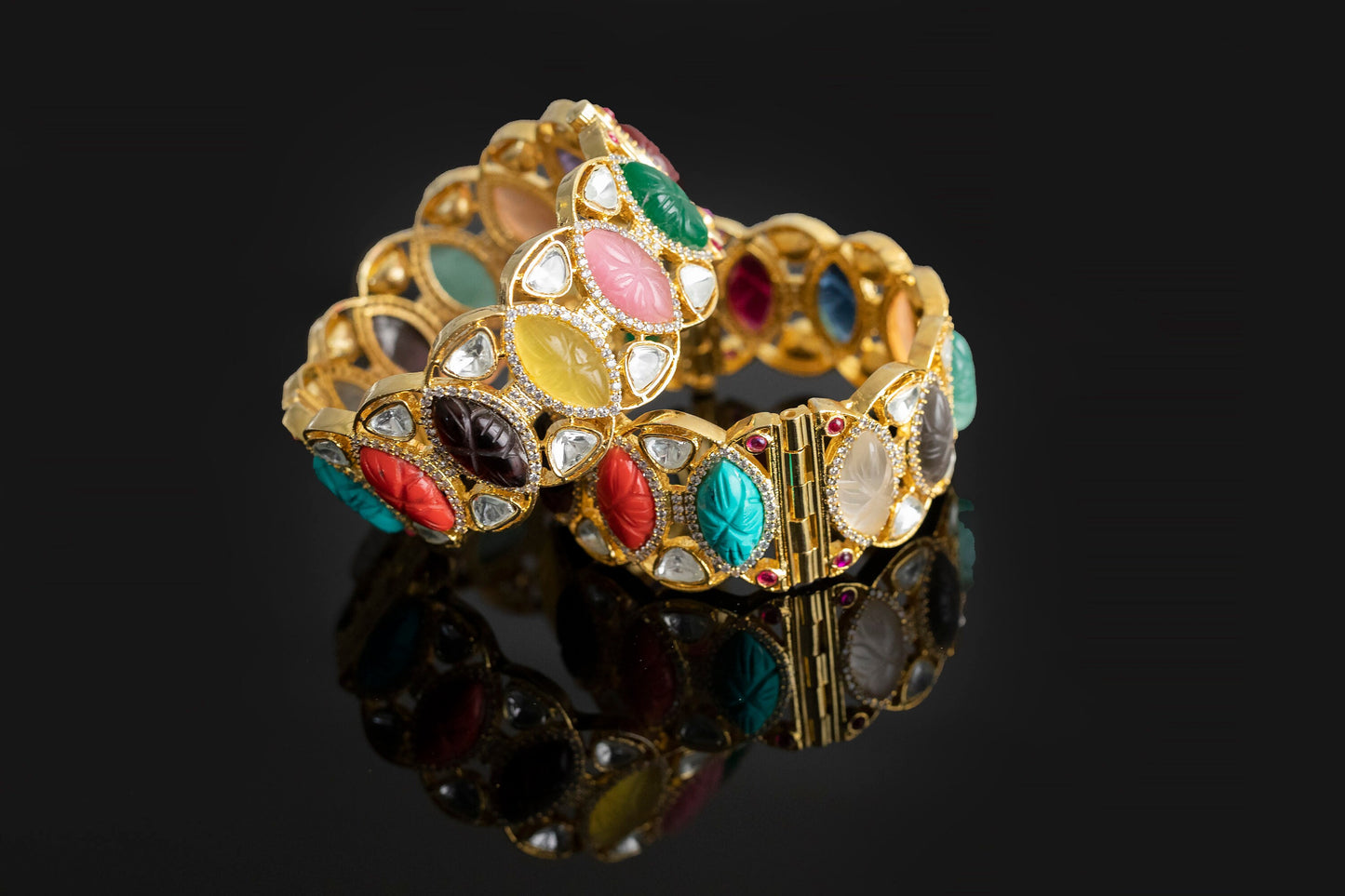 Conjunto de pulsera de piedra multicolor