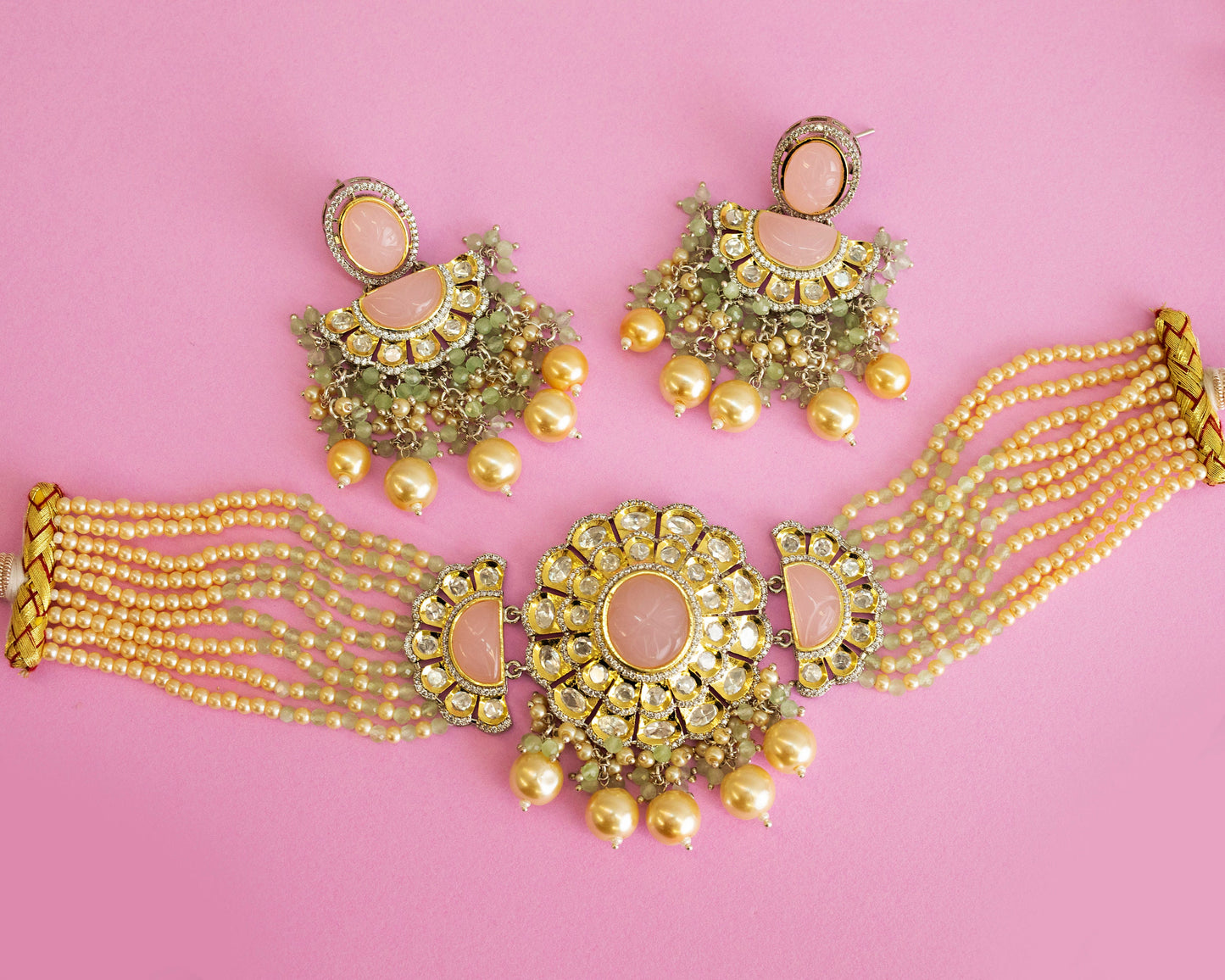 Pastel Beaded Choker Set