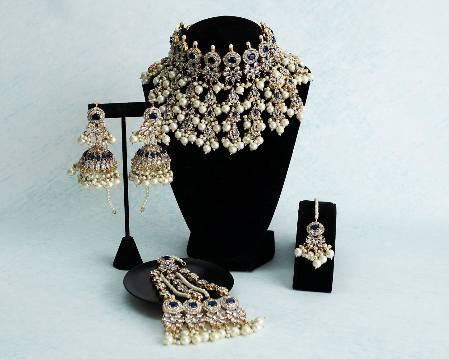 Precious Stone Bridal Choker with Jhoomar