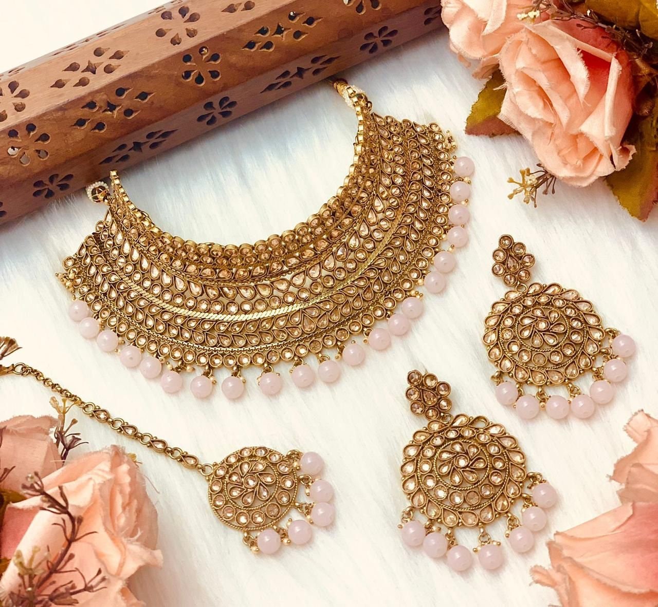 Gold Bronze bridal set