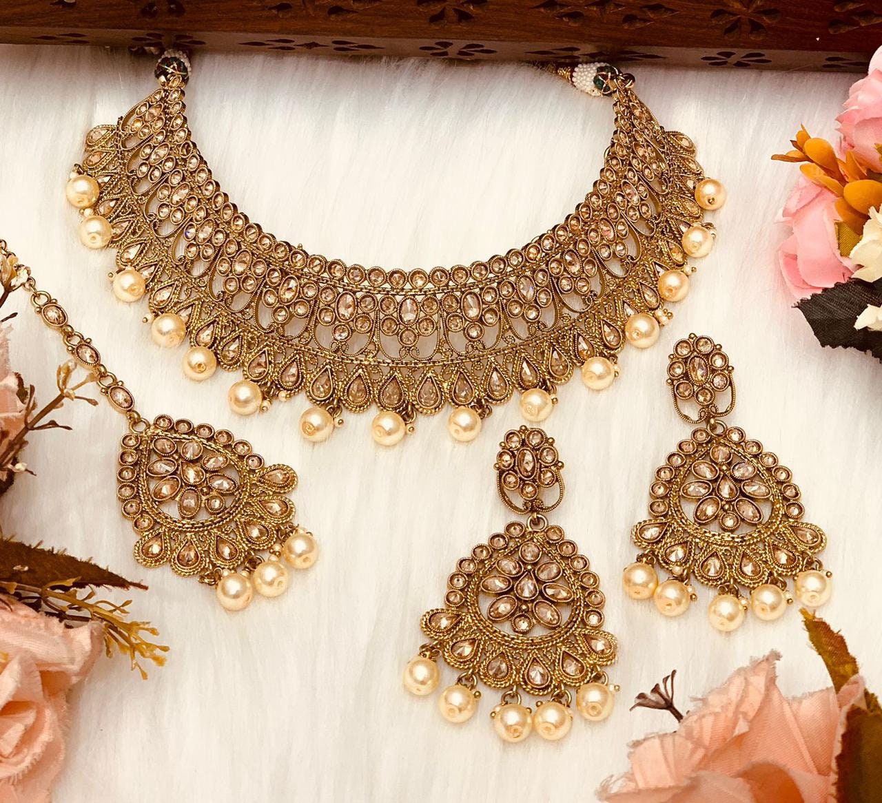 Gold Bronze bridal set