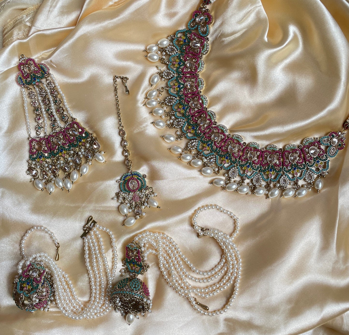 Indian bridal multicolor kundan Set