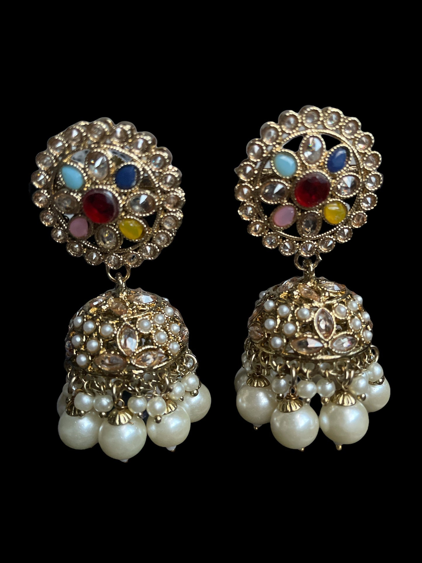 Ivory and gold polki pearl Indian wedding choker and tikka for Muslim nikah ceremony
