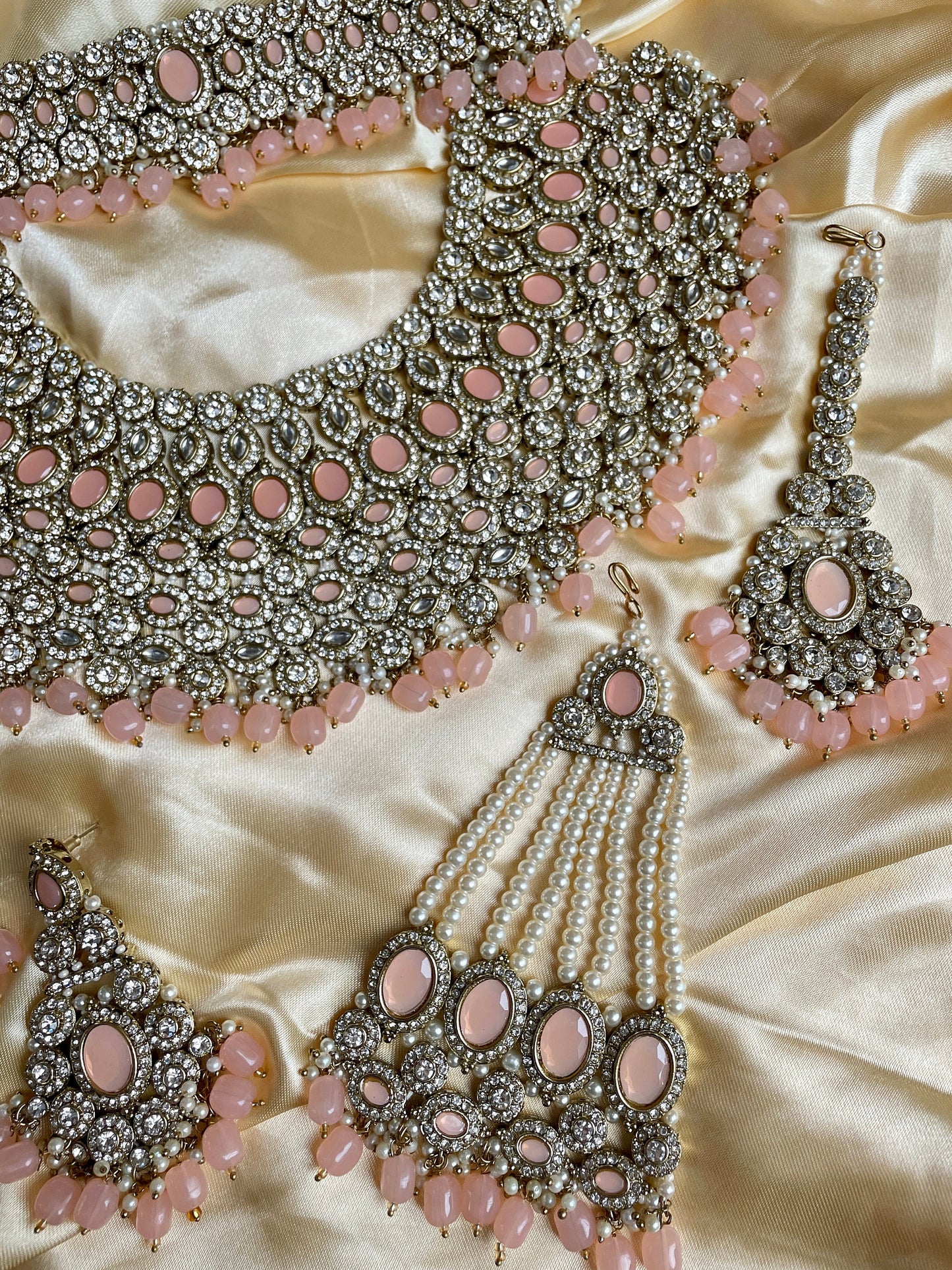 Conjunto de collar de boda de doble capa