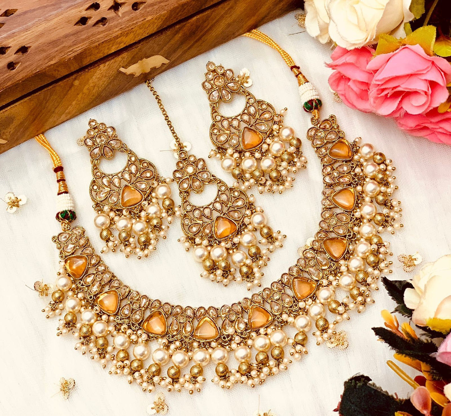 Conjunto nupcial indio/conjunto kundan multicolor rosa/joyas indias/gargantilla polki rosa/collar nupcial sabyasachi con conjunto de gargantilla tikka/champán
