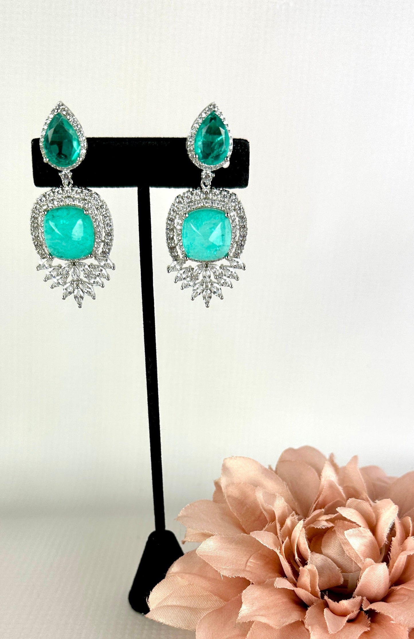 Blue Moissanite Doublet earrings