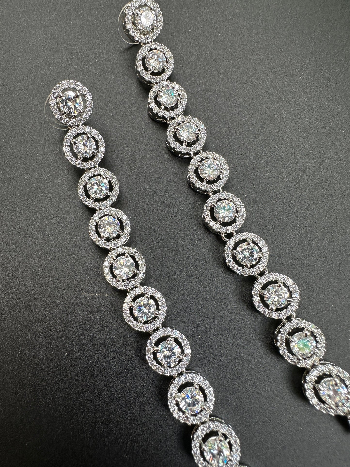 Pendientes largos Solitario CZ