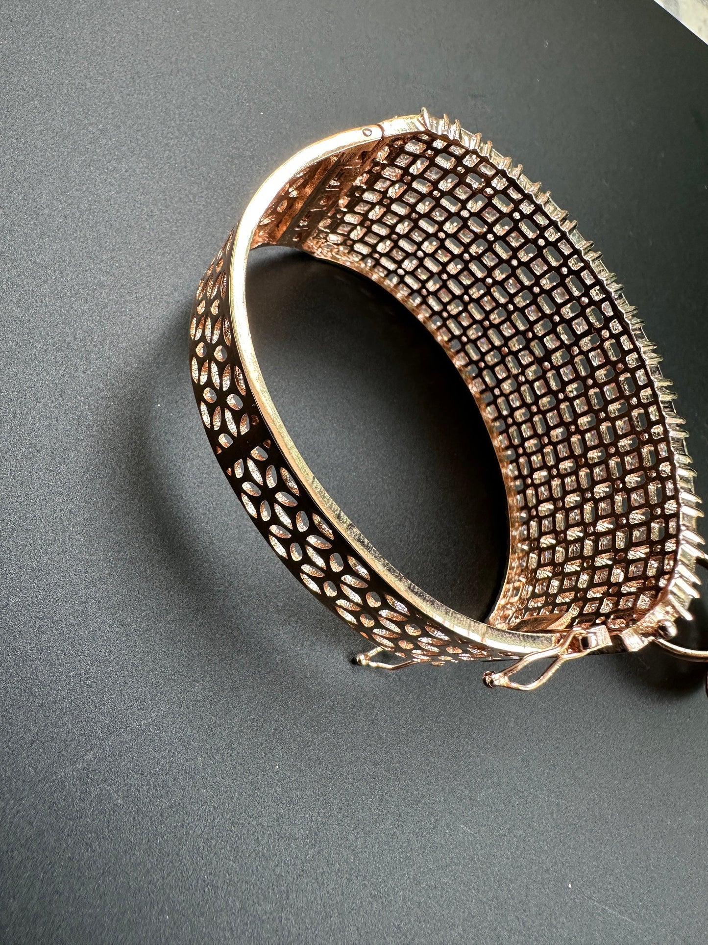 Rose Gold Ring and Bracelet Combo Set