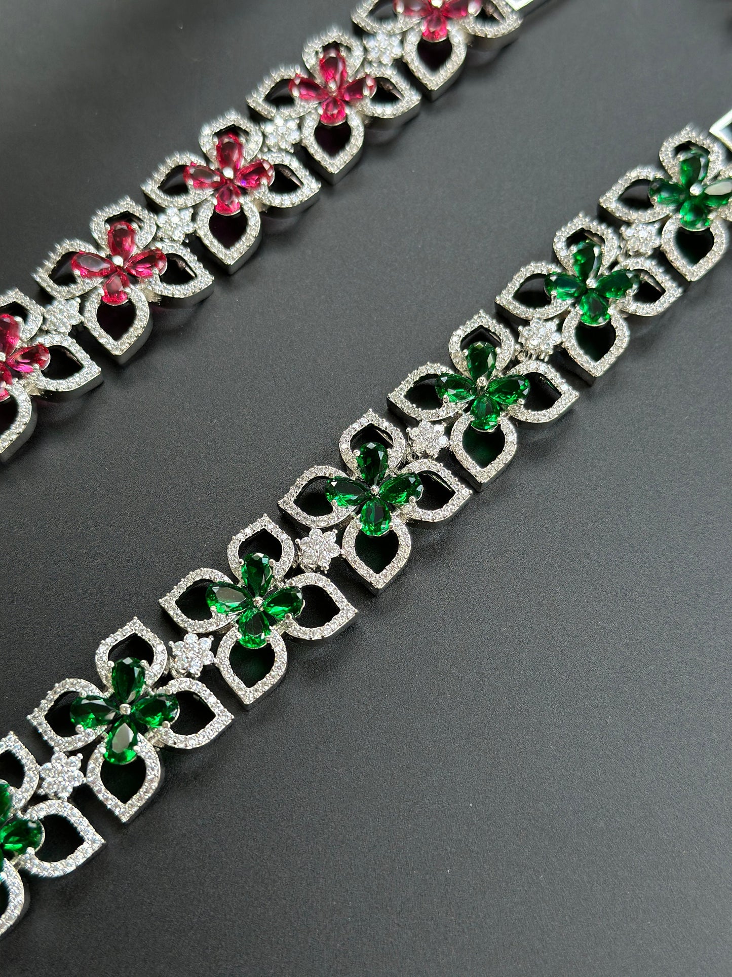Pulsera de oro esmeralda/pulsera rosa de plata rubí/pulsera de tenis/joyería de mano de declaración/pulsera de oro rosa/pulsera de oro verde/regalos para ella