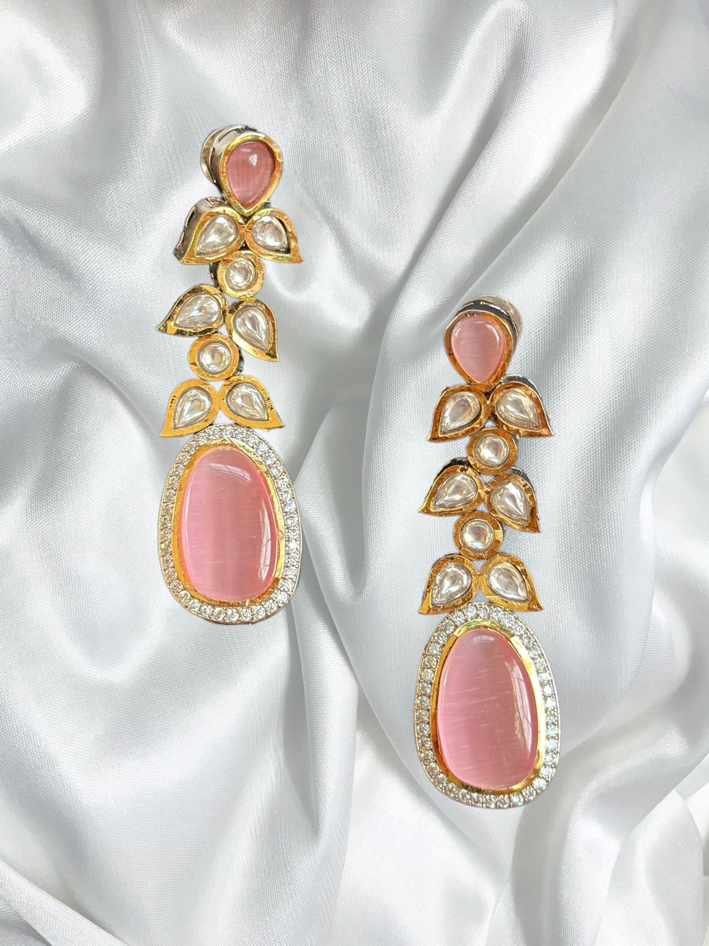 Uncut Polki diamond earrings