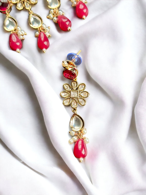 Dainty flower choker set with earrings