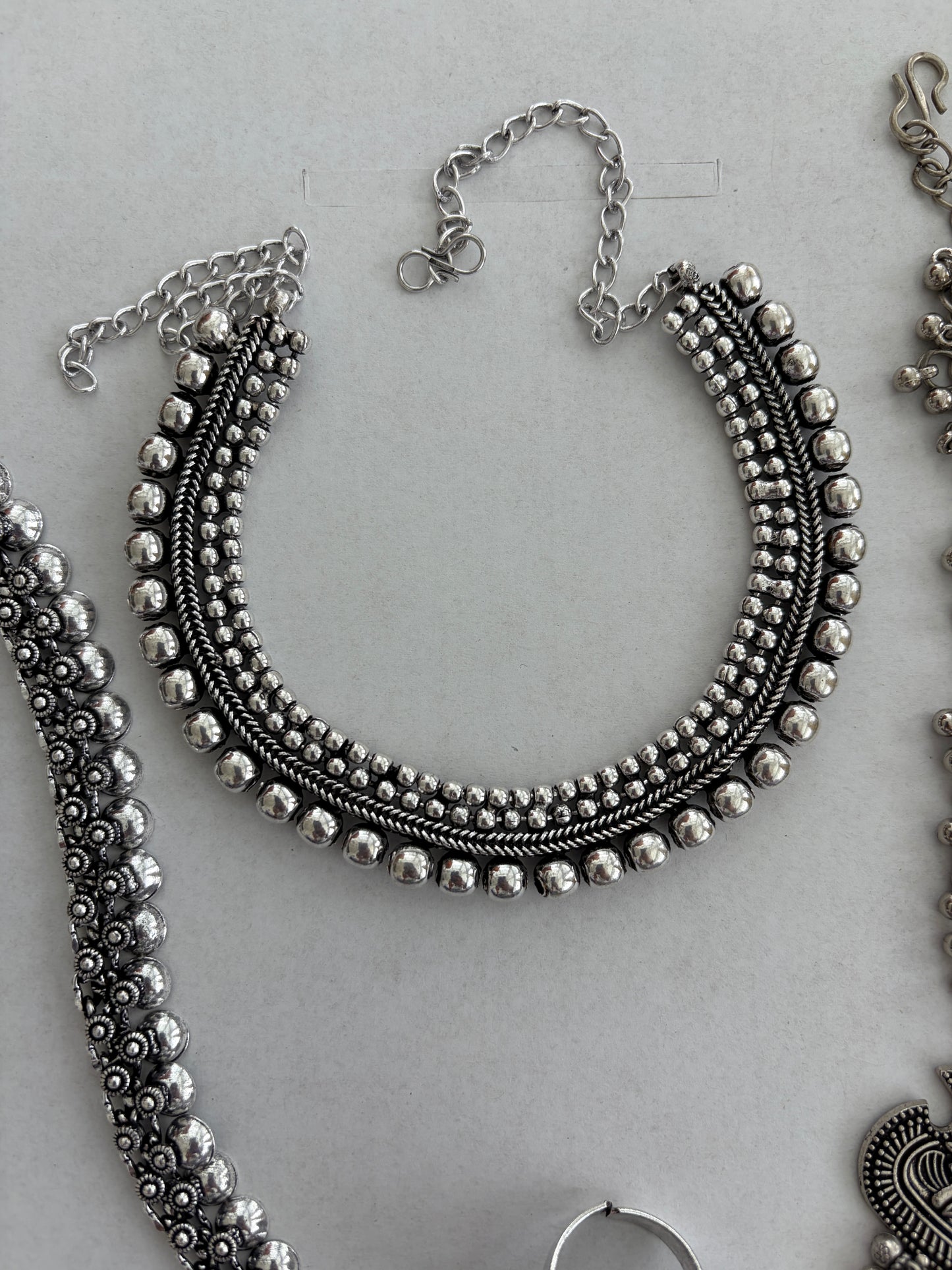 Silver oxidized choker 
