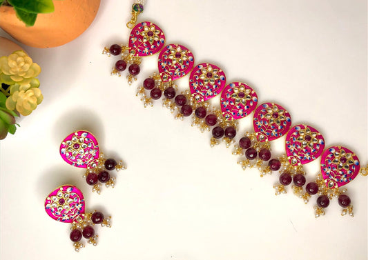 Floral Meenakari Choker Set  MerakeJewelry