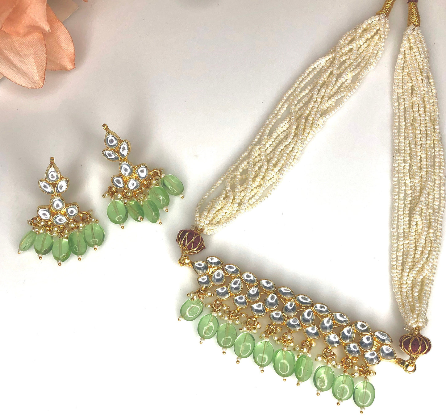 Pachi kundan green choker/Indian Simple choker/Kundan Jewelry/Sangeet jewelry/pachi kundan set/Nikah Jewelry/Polki Set/Punjabi Jewelry