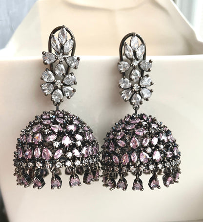 Pendientes giratorios de diamantes chandbali