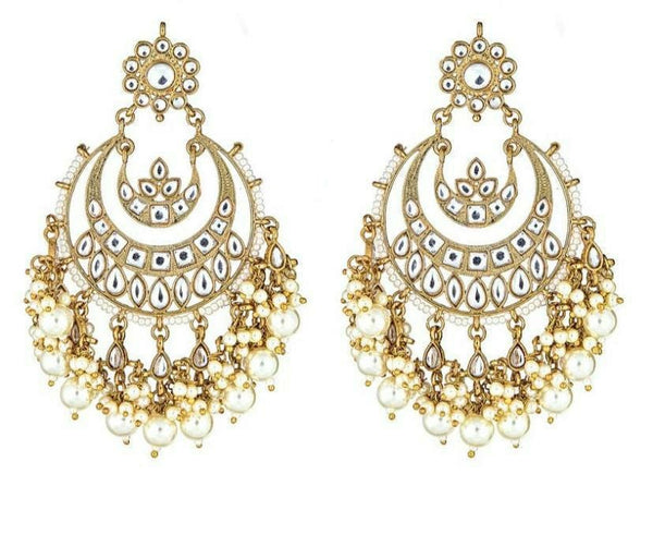 Pearl Jhumka/Indian Jewelry/Kundan Earrings/Polki Earring/Bridal Jhumka/Statement Earrings/Jhumka/Chandbali/Pearl Chandbali/Indian Earrings
