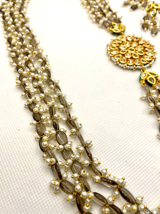Gold Accent Beaded Long Necklace  MerakeJewelry