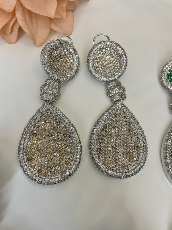 Emerald silver Earrings