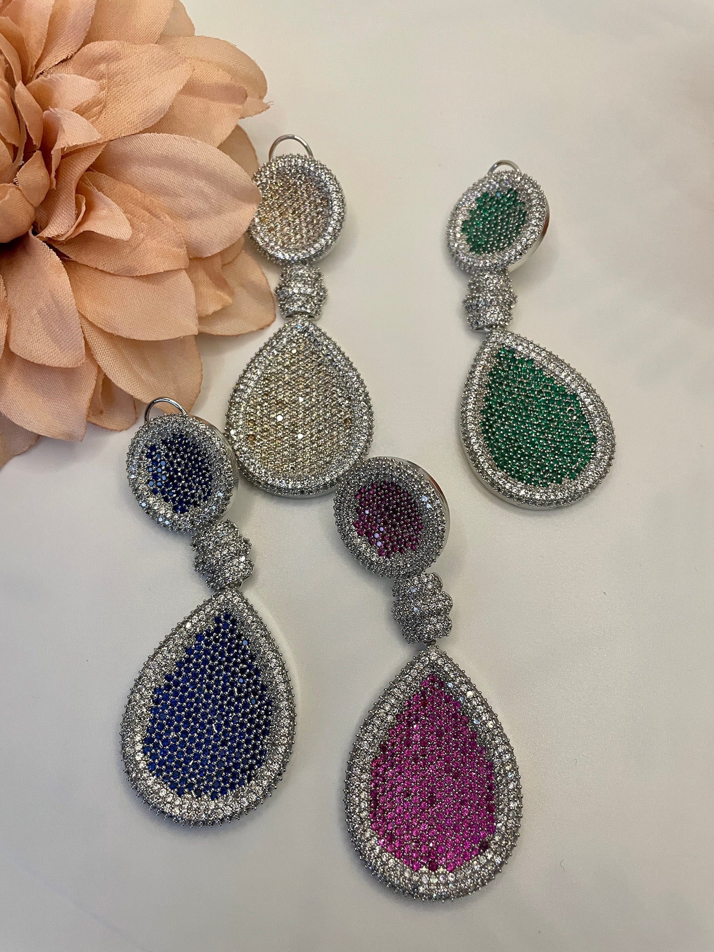 Emerald silver Earrings