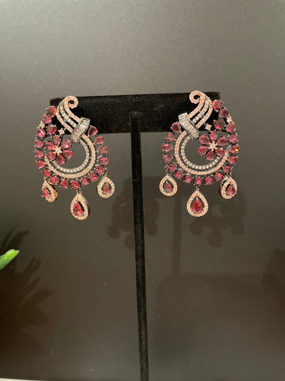 Collar rojo indio largo/collar de rubí largo con cuentas/rani haar/conjunto indio largo/joyería india de Bollywood/joyería paquistaní/regalos para su amiga