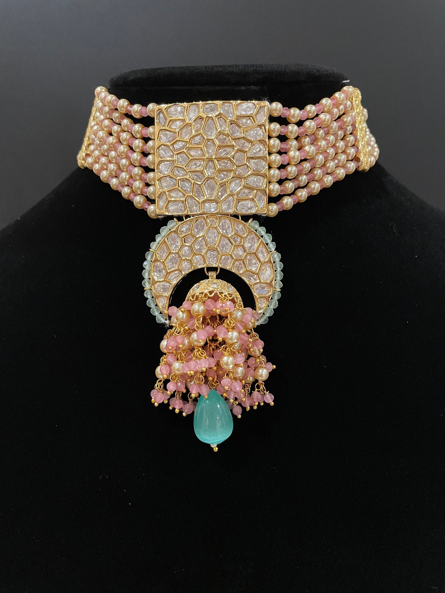 Amrapali Jewelry/Gold kundan Set/Nikah jewelry/Pink Indian choker/Polki Choker/Indian Wedding Jewelry/Valima choker/Sabyasachi necklace