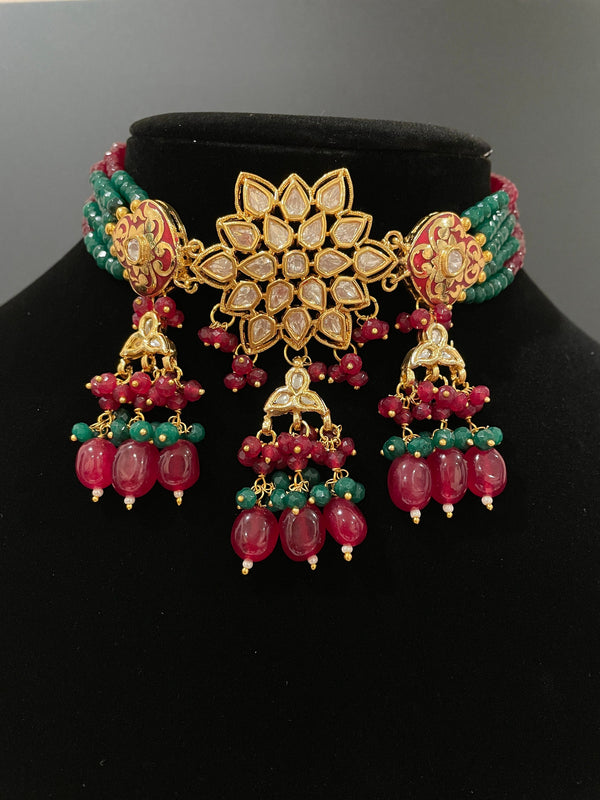 Emerald Gold Kundan Choker