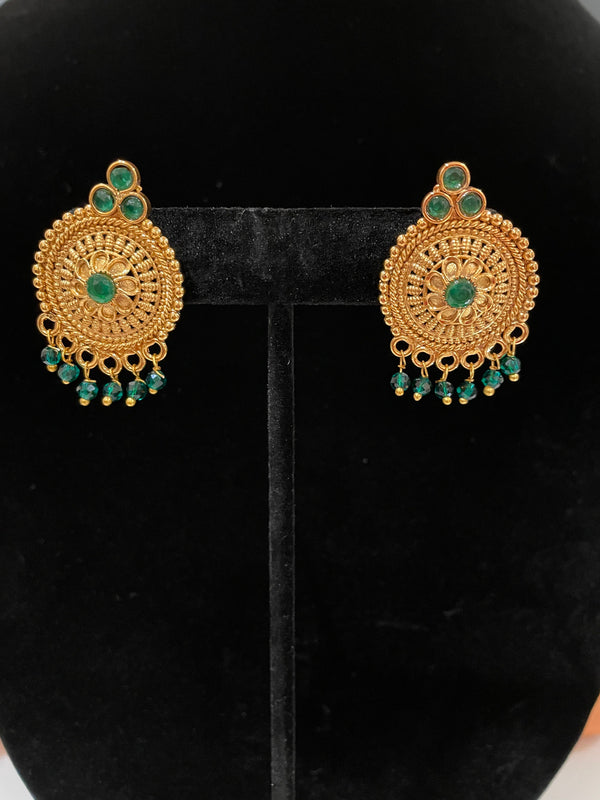 Collar de oro indio/collar de templo/gargantilla verde dorado/joyería tradicional india/joyería de Bollywood/joyería paquistaní/conjunto de gargantilla de oro indio