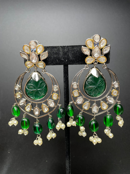 Emerald Chandbali  MerakeJewelry