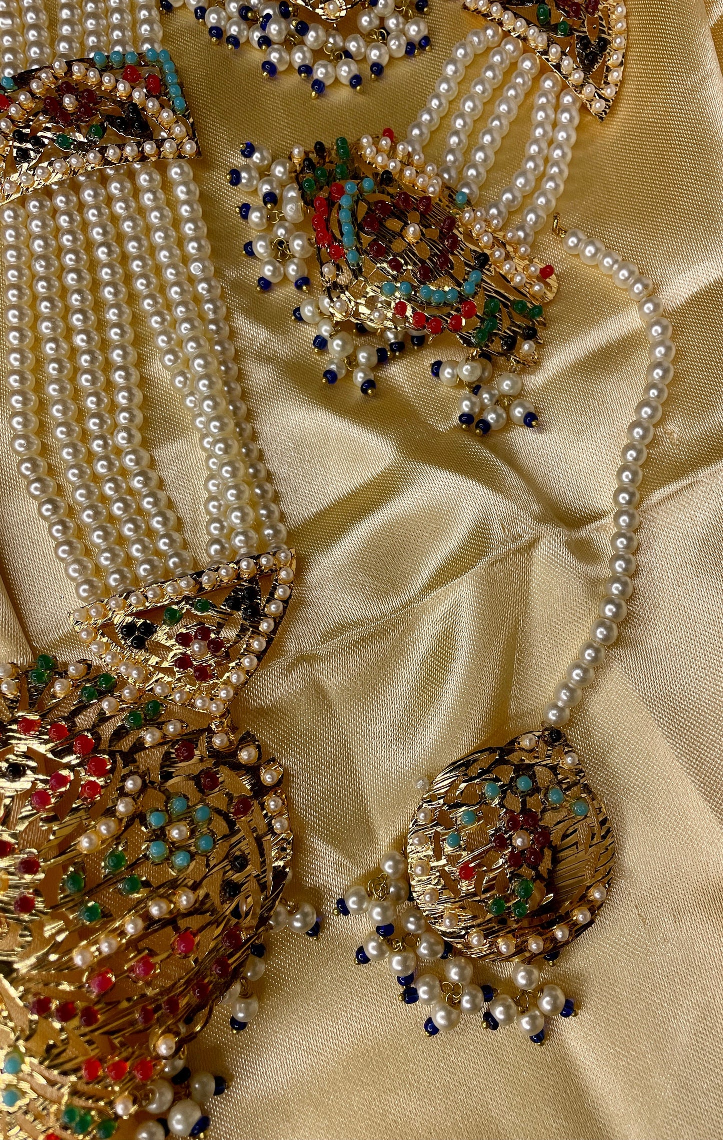 Indian jadau jewelry/Pakistani bridal Jewelry/Nikah jewelry/navratan Indian jewelry/Valima jewelry/Long layer necklace/Valima choker/gold