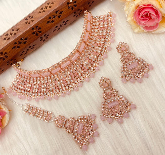 Conjunto Gargantilla Escote Rosa  MerakeJewelry