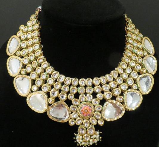 Gold Pink Indian Bridal Choker  MerakeJewelry