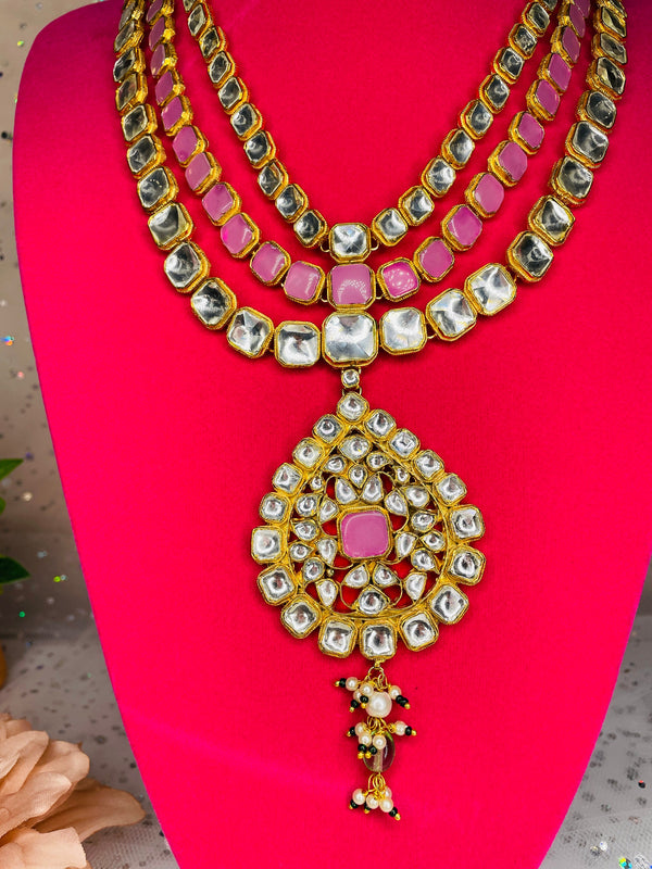 Pachi Kundan Pink Layer Set