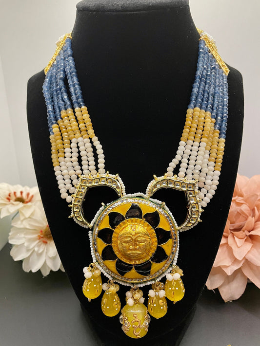 Yellow Indian Wedding Necklace  MerakeJewelry