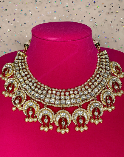 Gold Necklace with Earrings