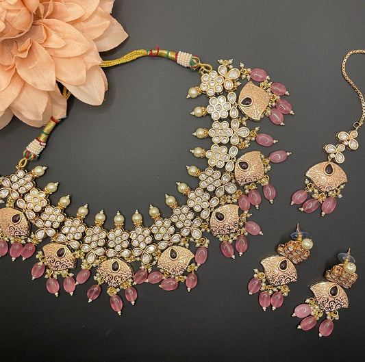 Kundan Bridal Meena Set  MerakeJewelry