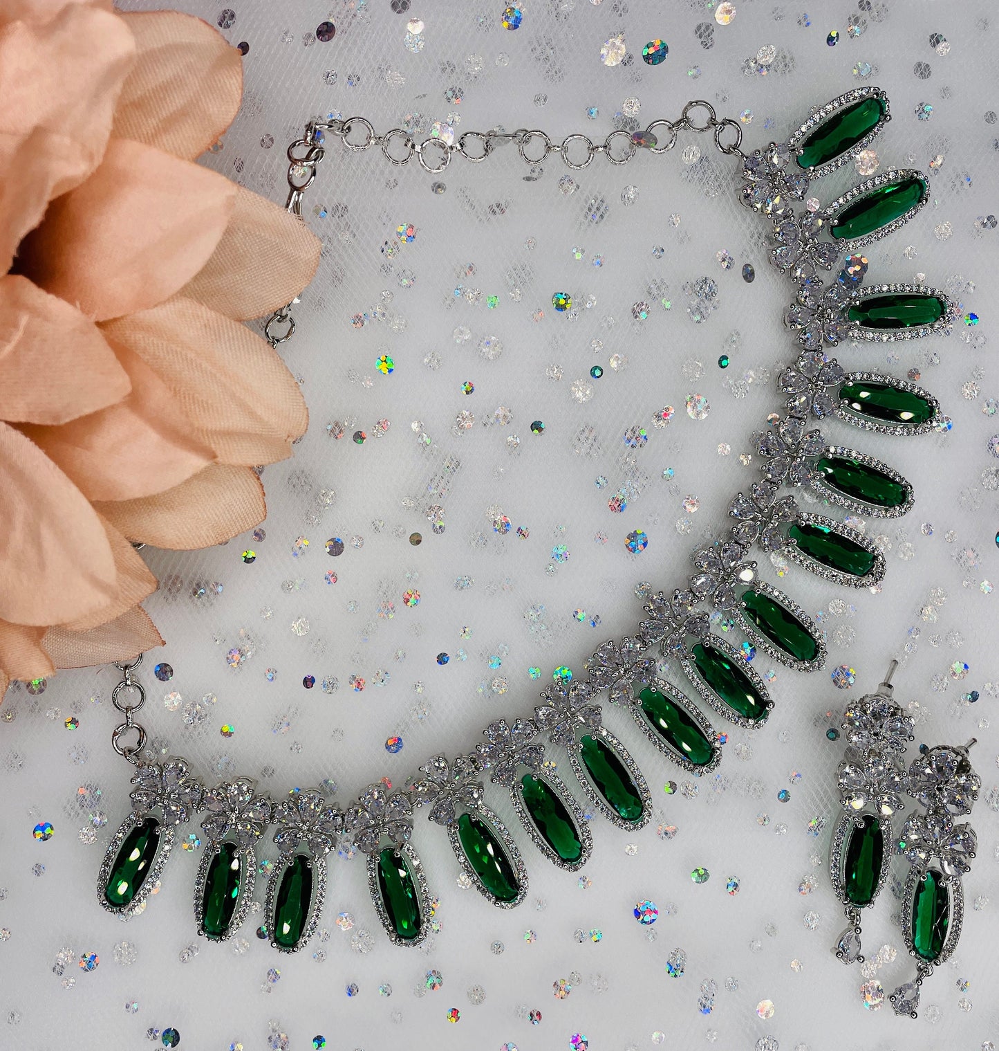 Green Emerald CZ Necklace