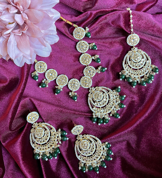 Indian bridal red necklace/Pakistani bridal Jewelry/Nikkah jhumka tikka/kundan green choker/walima jewelry/Indian Wedding simple Jewelry  MerakeJewelry