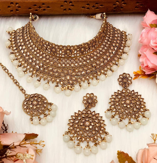 Gold Bronze bridal set  MerakeJewelry