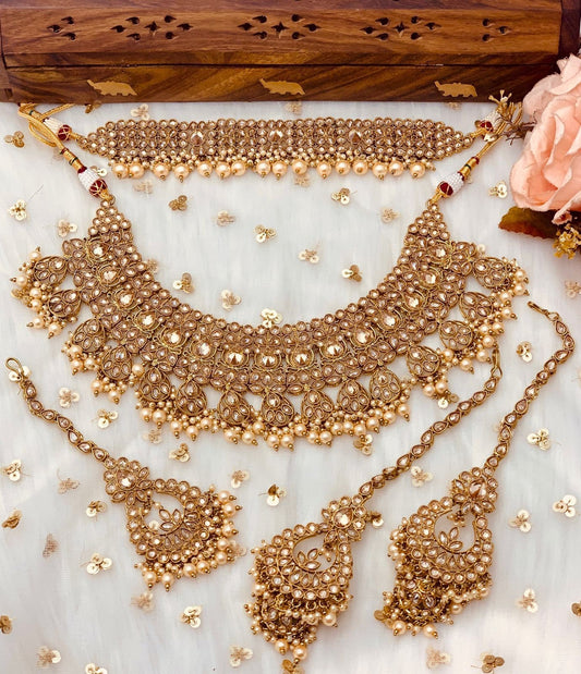 Gold Bronze bridal set  MerakeJewelry