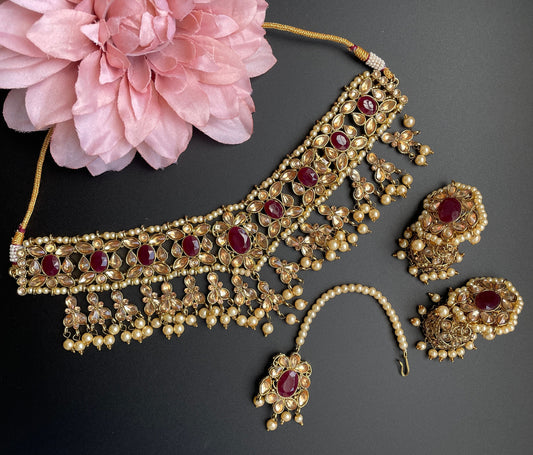 Ruby Gold Kundan Choker  MerakeJewelry