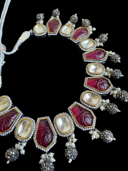 Red kundan Set/Nikah/Red Indian choker/Polki Choker/Indian Wedding Jewelry/Modern Indian choker/Sabyasachi necklace/Valima jewelry/amrapali