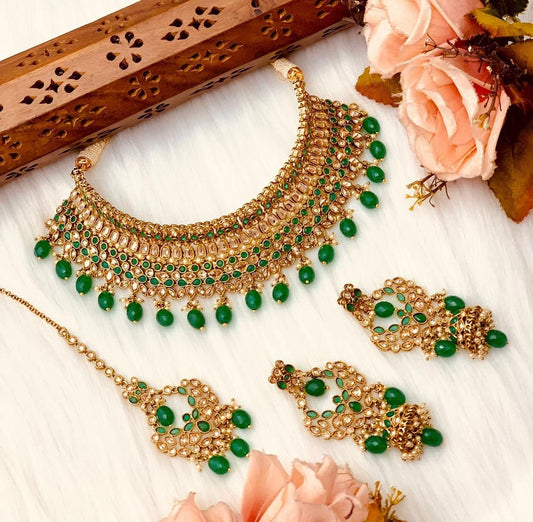 Gold Bronze bridal set  MerakeJewelry