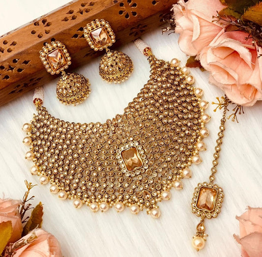 Gold Bronze bridal set  MerakeJewelry