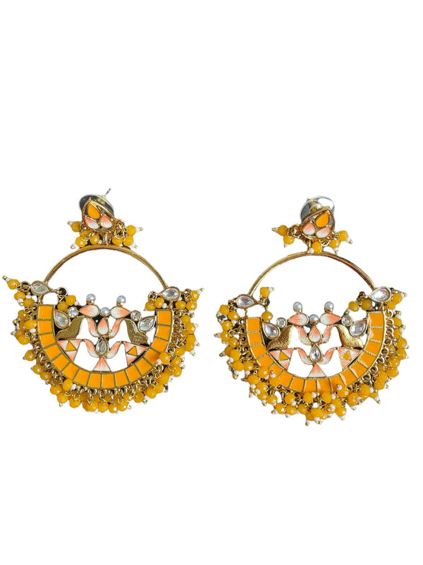 indian statement jhumka/pakistani earrings/red and gold bridal earrings for sangeet/sabyasachi inspired earrings/kundan earring/polki jhumka