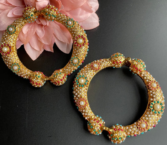 Gold pearl bangles  MerakeJewelry