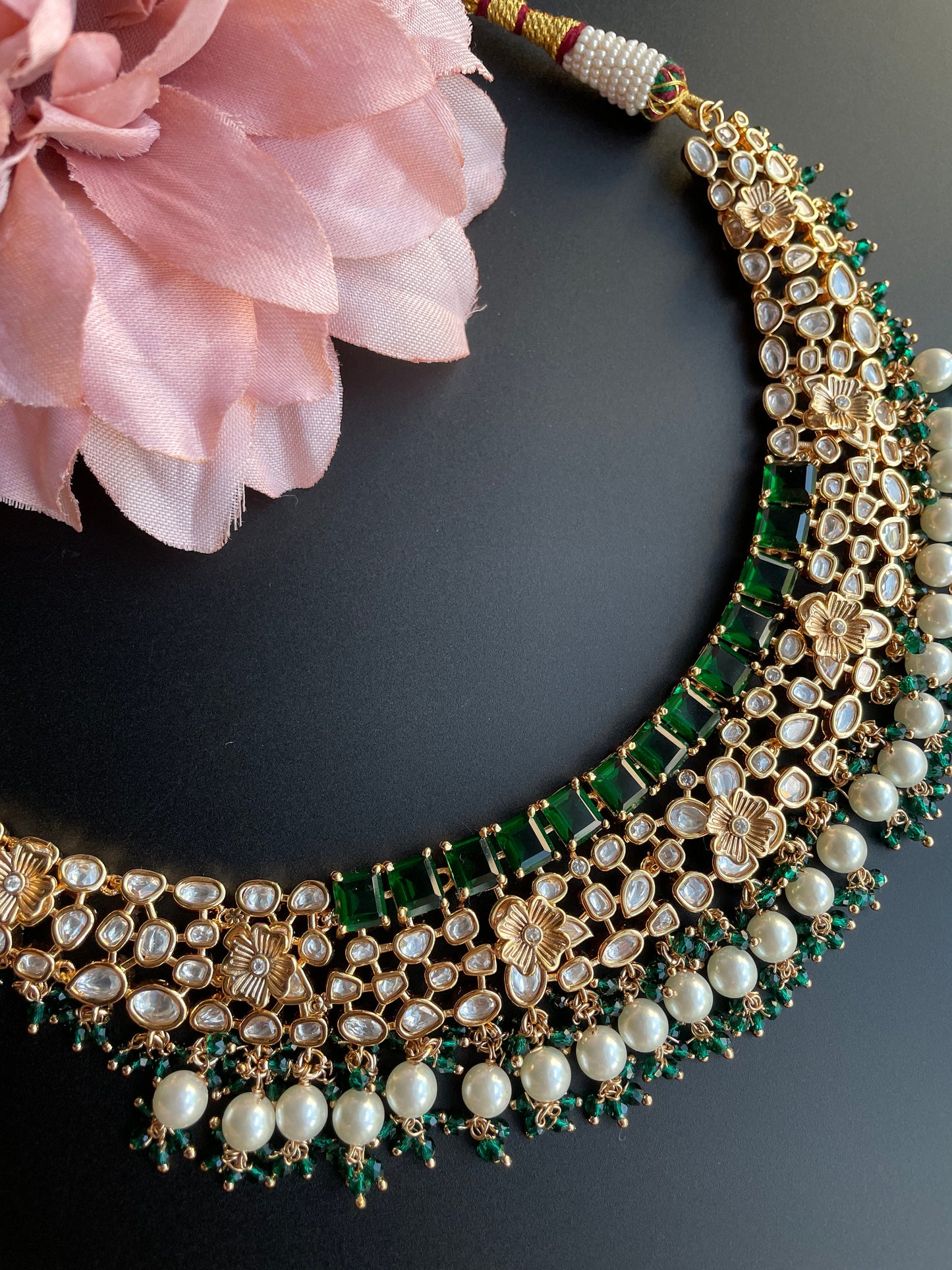 Rajasthani Jewelry/Meenakari Necklace/Indian Bollywood Jewelry/green indian choker/Mehendi Jewelry/Bright Unique Indian Necklace with jhumka